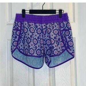 Lululemon Run: Track Attack Short Twiggy Printed Power Purple Size 12